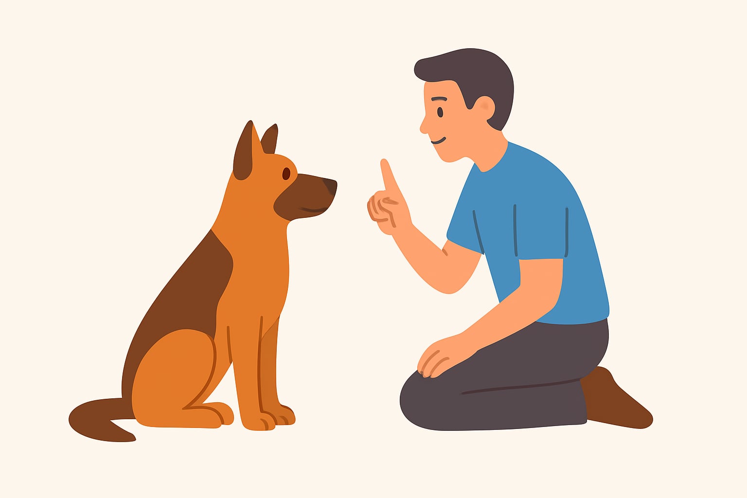 ผู้ฝึกสอนกำลังสอนสุนัขให้นั่งและทำตามคำสั่งด้วยท่าทางอ่อนโยน สื่อการฝึกเชิงบวกที่ PhuketPaws